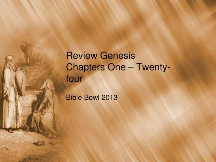 review genesis chapters one twenty four