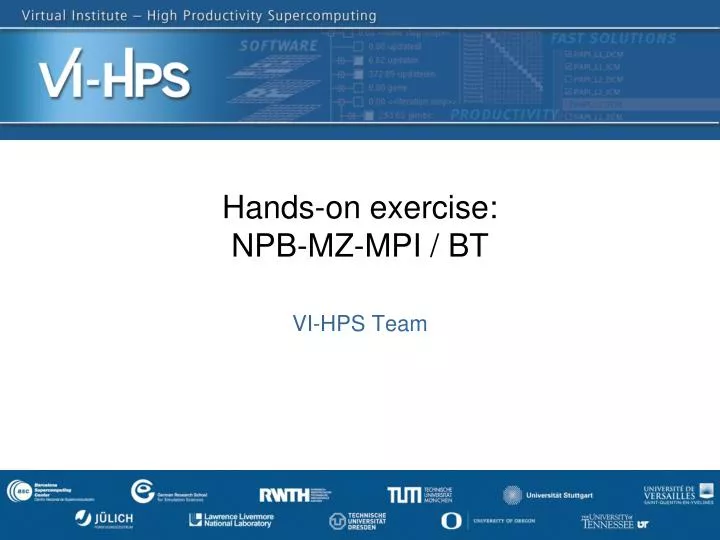 hands on exercise npb mz mpi bt