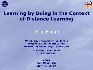 Learning by Doing in the Context of Distance Learning