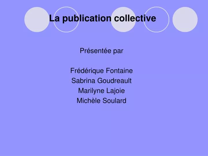 la publication collective