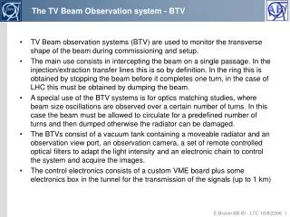 The TV Beam Observation system - BTV