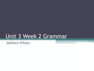 Unit 3 Week 2 Grammar