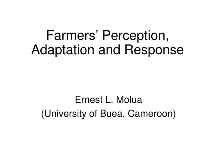 farmers perception adaptation and response