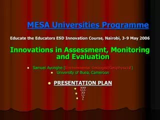 mesa universities programme