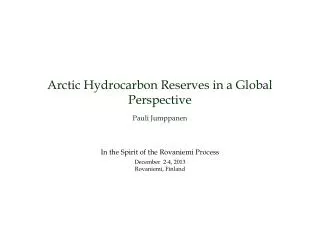 ARCTIC HYDROCARBON RESOURCES (Source: USGS)