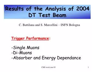 Results of the Analysis of 2004 DT Test Beam