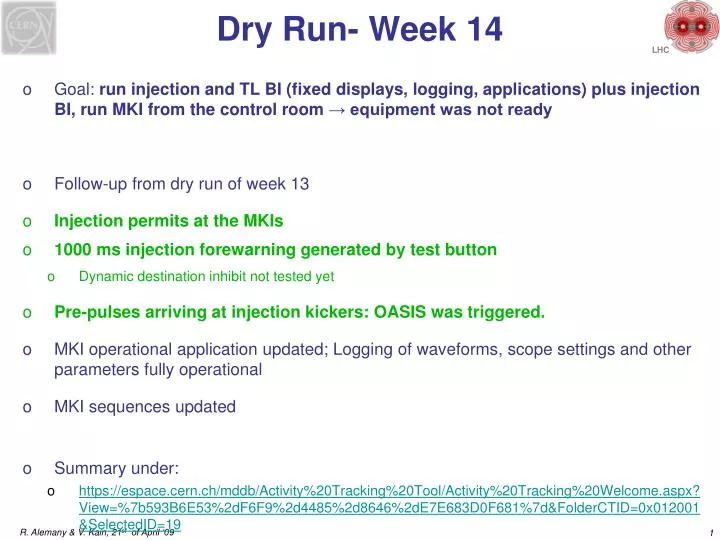 dry run week 14