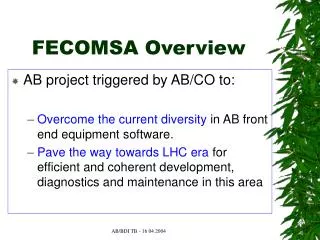 FECOMSA Overview