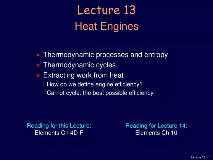 lecture 13 heat engines