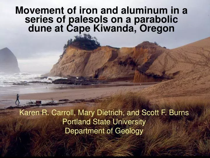 movement of iron and aluminum in a series of palesols on a parabolic dune at cape kiwanda oregon