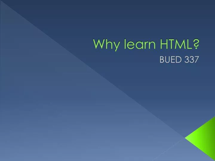 why learn html