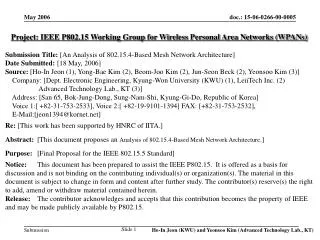 Project: IEEE P802.15 Working Group for Wireless Personal Area Networks (WPANs)