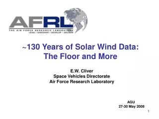 ~130 Years of Solar Wind Data: The Floor and More