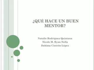qu hace un buen mentor