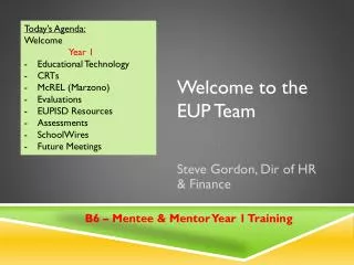 Welcome to the EUP Team