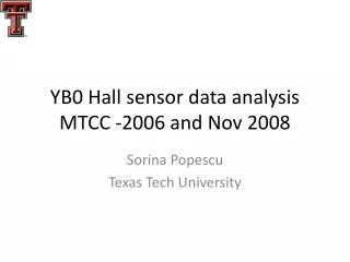 YB0 Hall sensor data analysis MTCC -2006 and Nov 2008