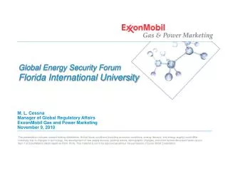 Global Energy Security Forum Florida International University