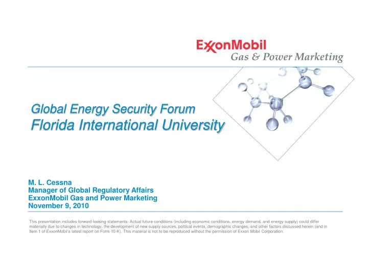 global energy security forum florida international university