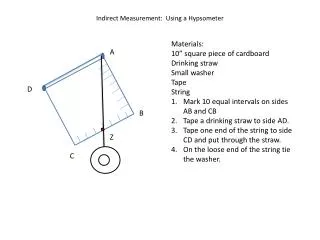 Indirect Measurement: Using a Hypsometer