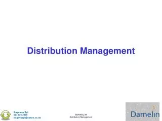 Distribution Management