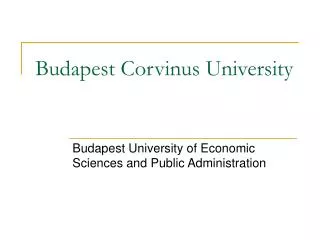 Budapest Corvinus University