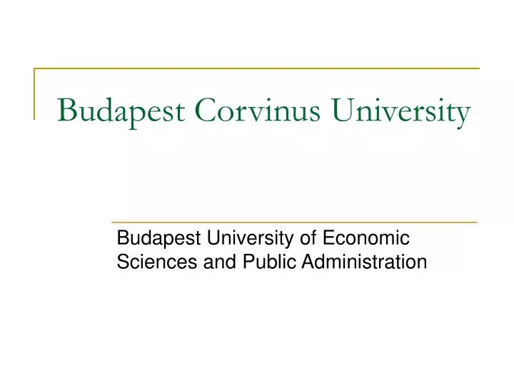 budapest corvinus university