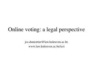 Online voting: a legal perspective