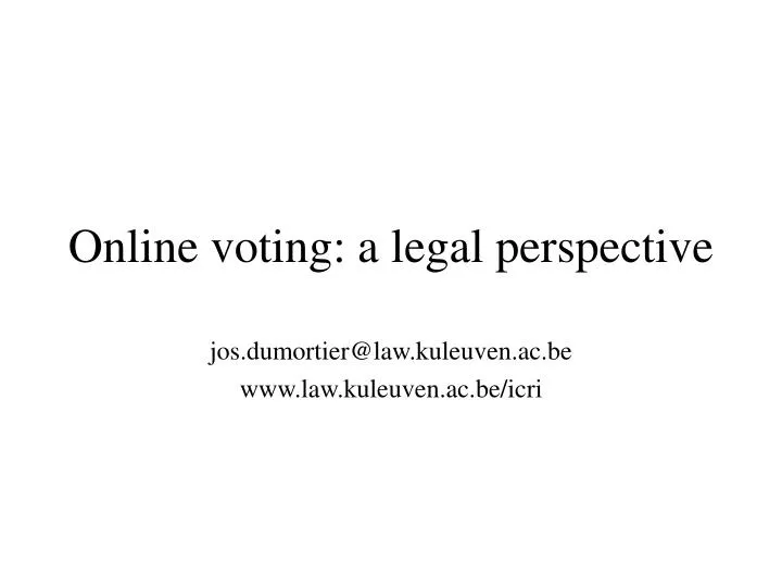 online voting a legal perspective
