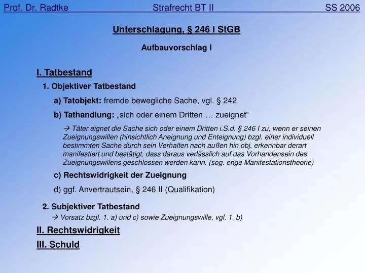 unterschlagung 246 i stgb aufbauvorschlag i