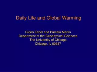 Daily Life and Global Warming