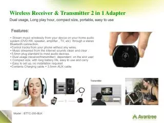 Wireless Receiver &amp; Transmitter 2 in 1 Adapter