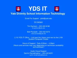 YDS IT Yale Divinity School Information Technology