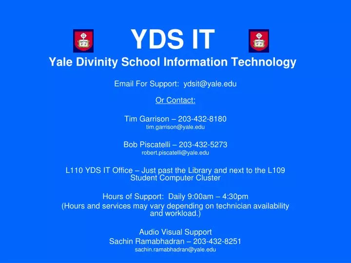 yds it yale divinity school information technology