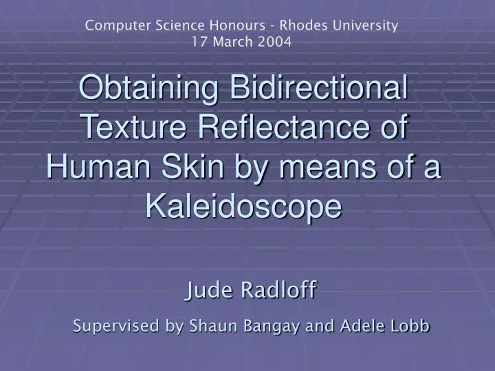 obtaining bidirectional texture reflectance of human skin by means of a kaleidoscope