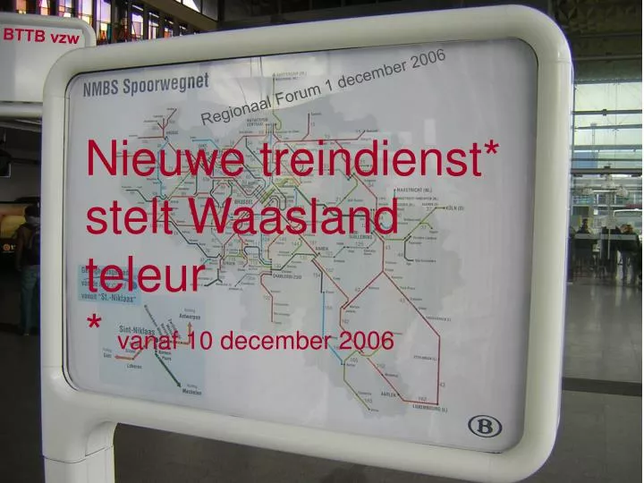 nieuwe treindienst stelt waasland teleur vanaf 10 december 2006