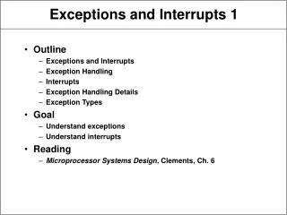 Exceptions and Interrupts 1