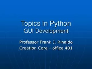 Topics in Python GUI Development