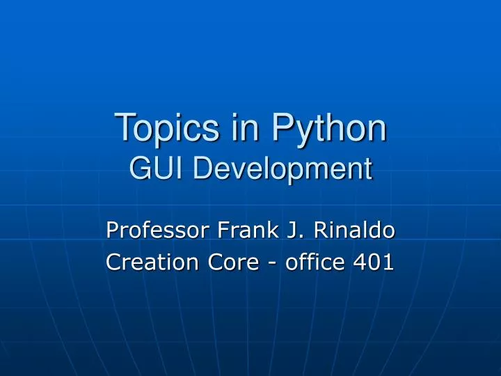 topics in python gui development