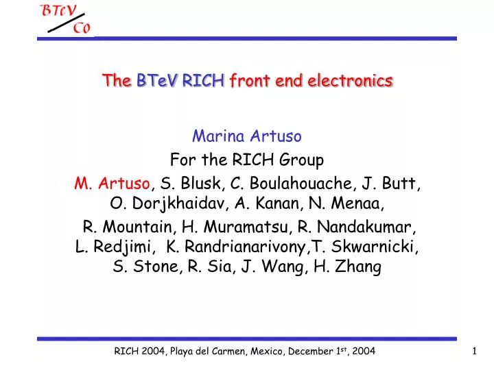 the btev rich front end electronics
