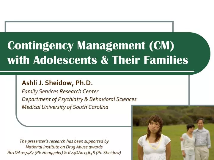 contingency management cm with adolescents their families