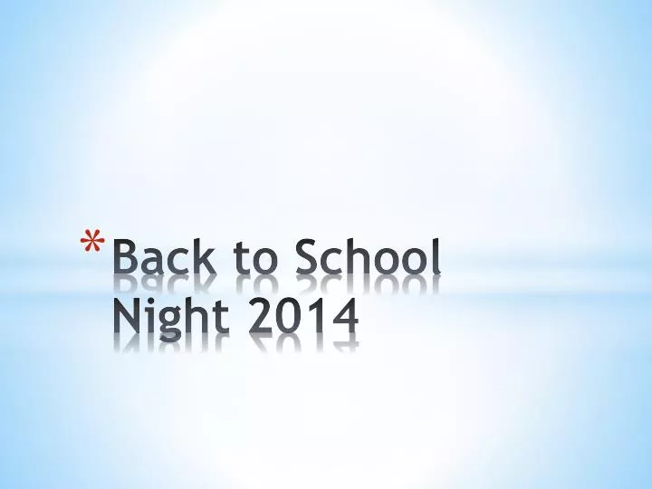 back to school night 2014