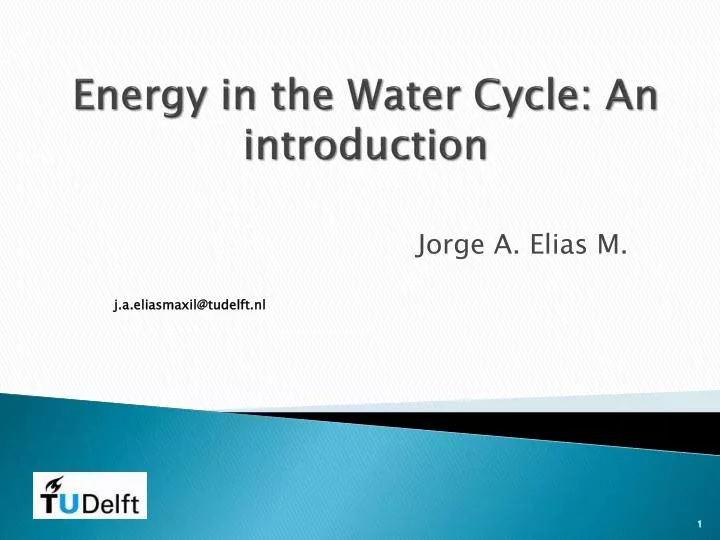 energy in the water cycle an introduction