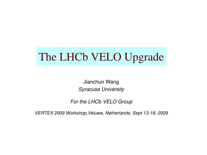 the lhcb velo upgrade