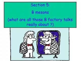 Section 5: B mesons (what are all those B factory talks really about ?)