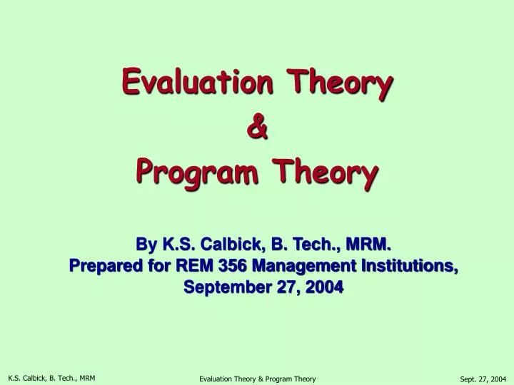 evaluation theory program theory