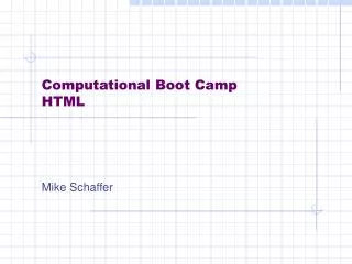 Computational Boot Camp HTML