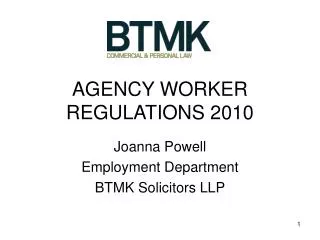 AGENCY WORKER REGULATIONS 2010