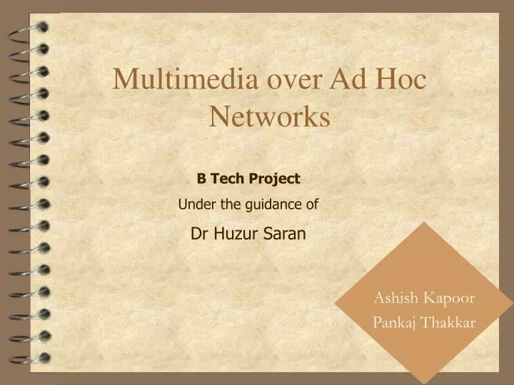 multimedia over ad hoc networks
