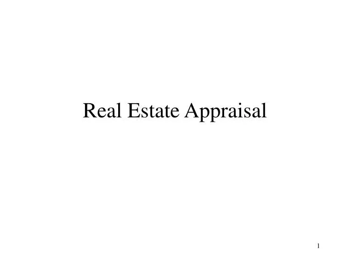 real estate appraisal