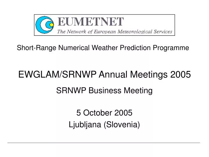 ewglam srnwp annual meetings 2005 srnwp business meeting